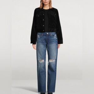 NWT RE/DONE High-Rise Cotton Distressed 5 pocket Dark Wash Skinny Leg Jeans 25